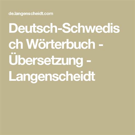 übersetzung schwedisch-deutsch|Langenscheidt Schwedisch